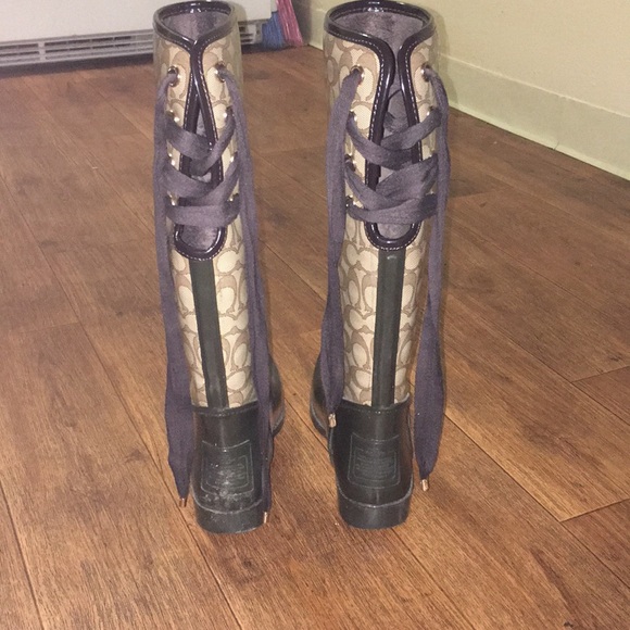 signature coach rain boots women’s authentic sz 10 - Picture 4 of 5